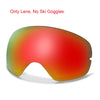 A pair of red-tinted sports lenses shown in a curved, translucent housing.