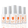 A collection of clear glass bottles of Twoing Nail Glue with white caps and orange labels.