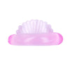 Plaque de frisure à cils en silicone rose avec une pointe froncée.