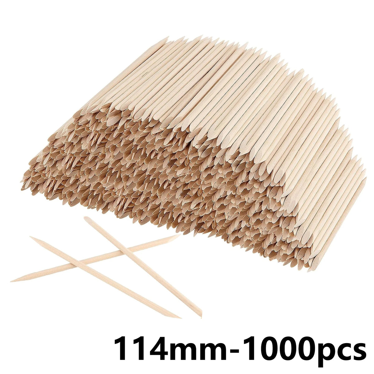 A bundle of natural wood nail art pusher sticks, approximately 1000 pieces long.