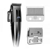 A black precision electric hair trimmer and grooming kit with multiple guard attachments.