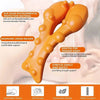 Orange EVA foam neck and shoulder traction massager for self-massage and stretch