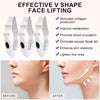 White LED facial lifting and slimming massager device shown before and after results on the face