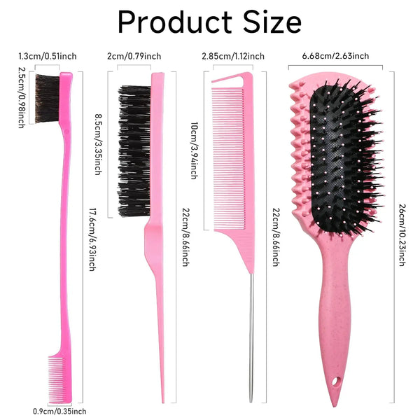 Un ensemble de brosses pour définir les boucles, roses et professionnelles, de différentes tailles et longueurs.