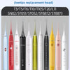 A display of various replacement silicone electric toothbrush heads in different colors and shapes.