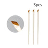 Three precision eyeliner application brushes shown standing upright.