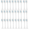 A collection of replacement toothbrush heads in various sizes and shapes for different models.