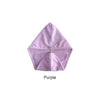 A purple microfiber hair towel wrap folded into a triangular shape.