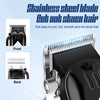 Close-up view of a stainless steel hair clipper showing the front and back components.