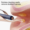 A close-up of an advanced ear cleaning kit being used to remove earwax from a person's ear.