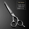 A pair of flat shears with a silver finish shown against a dark background.