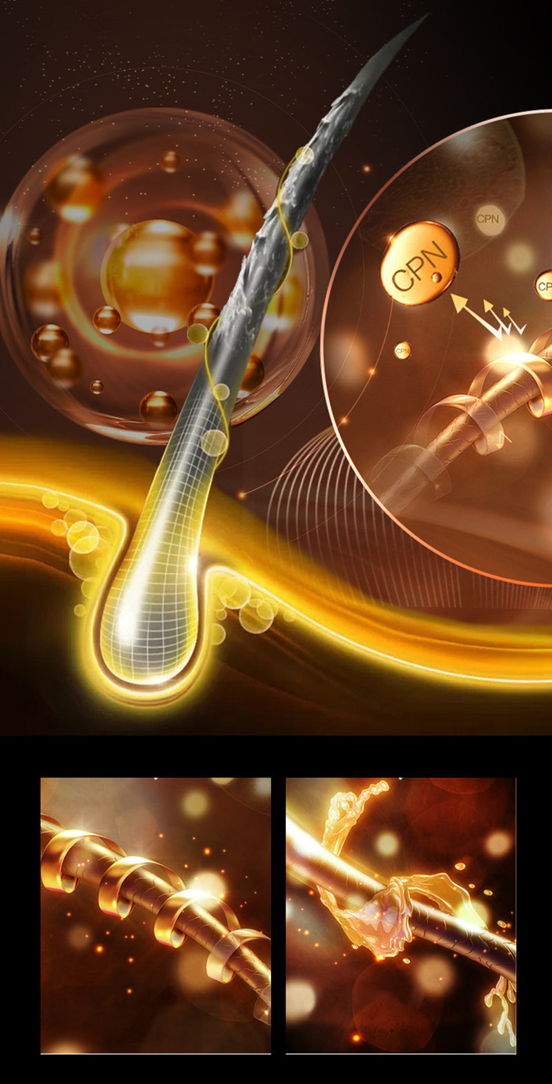 Microscopic view of a professional infrared blow dryer device interacting with skin cells and tissue.