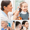 Various people and pets using a portable HD ear camera for detailed inspection.