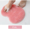 Pinker Saugnapf-Fußpeeling und Rückenexfoliator wird auf einem Fuß verwendet.