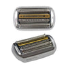 A precision replacement shaver head for a Braun Series 9, showing the metal shaving elements and gold contacts.