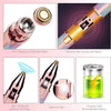 A 2-in-1 rechargeable facial shaver and epilator with stainless steel components and external light features.