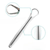 A stainless steel tongue scraper set showing the handle and scraping tool components.