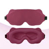 Ein Paar rosa 3D-konturierte Schlaf-Augenmasken aus oberen und unteren Ansichten.