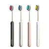 Un set de deux brosses à dents professionnelles à poils doubles dans diverses couleurs, y compris noir, argent et rose gold.