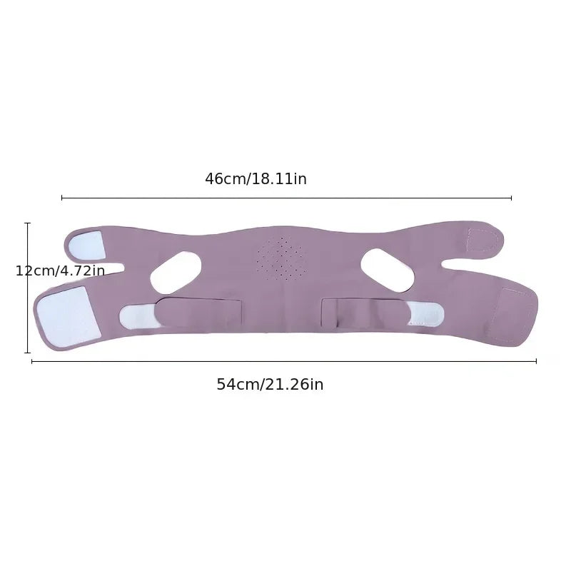 A light purple graphene fiber face lift band designed for jawline definition.