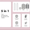 Set aus fünf abnehmbaren Haarbürsten zum Styling und Trocknen, mit thermischem Schutz und Hitzeeinstellung