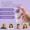 A hand holds a glass bottle of 3-sec fresh burst probiotic shield oral breath freshener spray with various usage scenarios sh