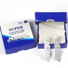 A blue box containing super stainless steel razor blades and several individual blades.
