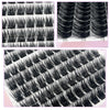 A collection of 120 natural looking false eyelash extensions displayed in various arrangements.