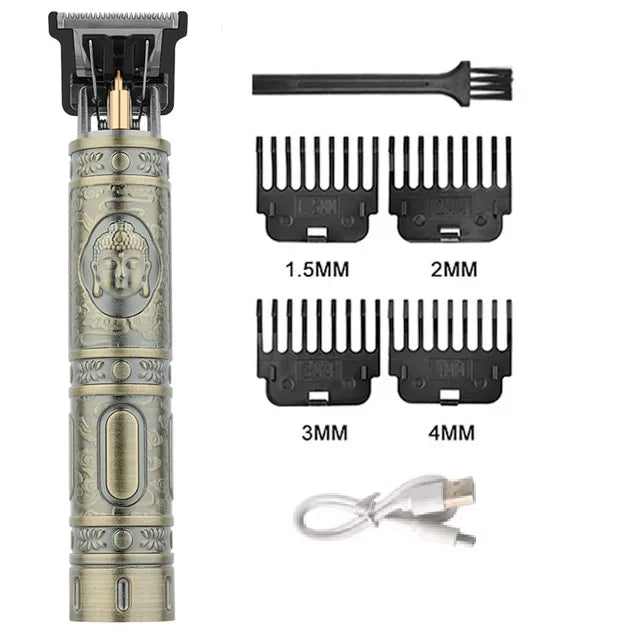 Vintage cordless hair cutting and trimmer with various size guards and a power cord