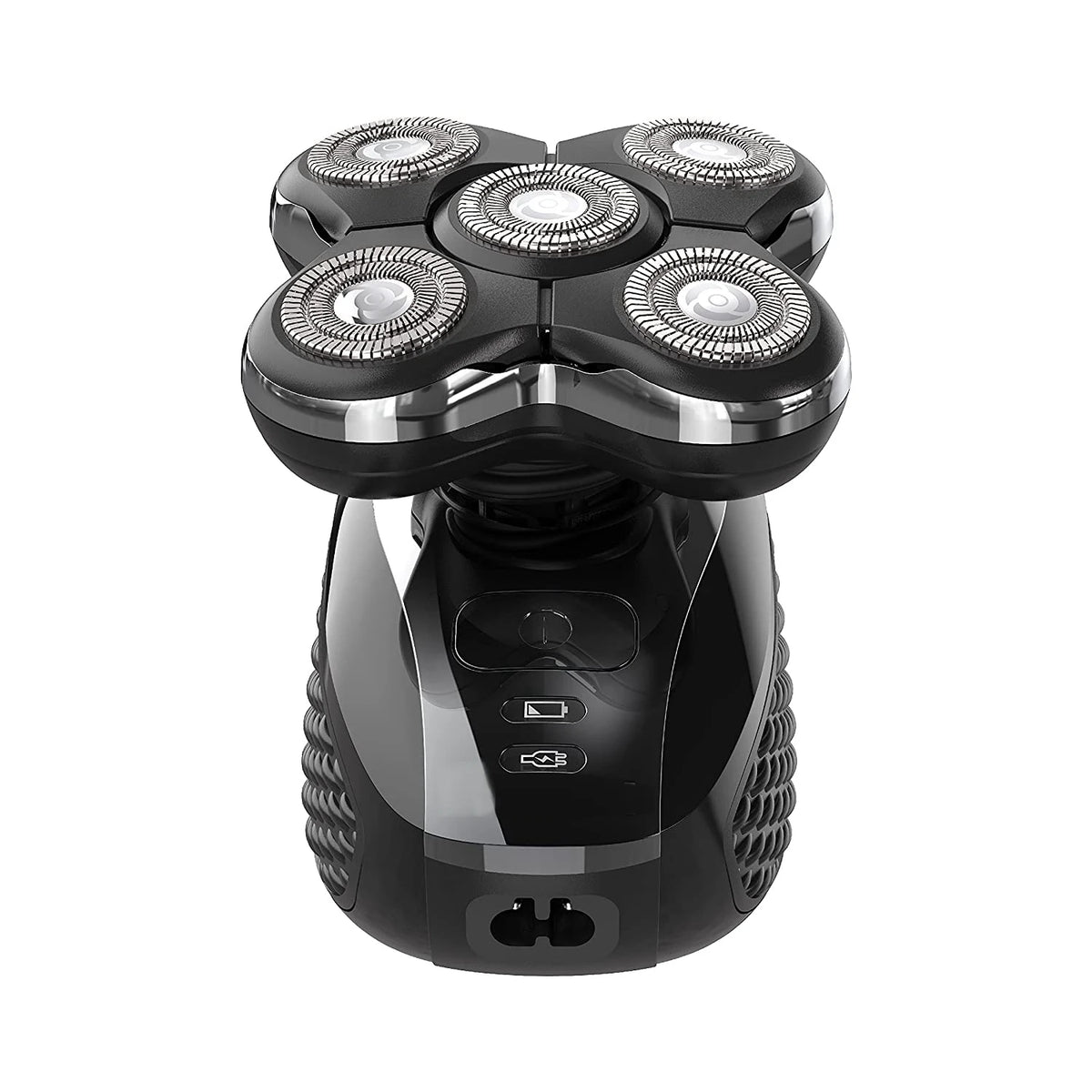 Afeitadora eléctrica negra profesional para hombres con múltiples cabezales de afeitado.