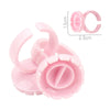 Pink disposable glue rings for eyelash extensions and nail art, shown with measurements.