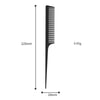 A black hair detangler comb brush with dimensions of 225mm in length and 24mm width.