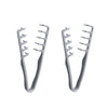 A pair of metal hair styling combs with wide teeth for volumizing hair.