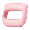 A pink portable electric fascia massager belt with a contoured shape.