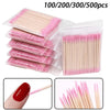 Lot de 500 cotons-tiges à double pointe en bois rose et blanc pour retirer le vernis à ongles