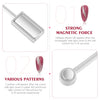 A set of nail magnet tools showing a rectangular and round magnetic surface for applying nail patterns