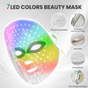A 7 LED colors beauty mask with various components including lamp beads, eye pads, and VPS material.