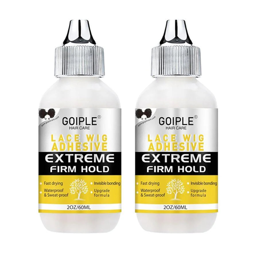 Deux flacons de colle pour perruque GOIPLE, tenue extrême pour application de perruque sans couture