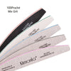 A set of 100 pieces of mixed grit professional nail files with various grits for manicure and pedicure