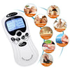 A white digital therapy machine with various treatment modes like stroke massage acupuncture and scraping shown alongside rel