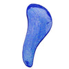 A bright blue silicone detangling hair brush with a translucent, glittery finish.