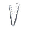 A silver volumizing wide-tooth hair styling comb with multiple teeth.