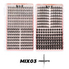 Un plateau en plastique transparent contenant de nombreuses extensions de cils individuels pour bricolage.