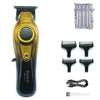 A Kemel KM-1677 professional dual-speed hair clipper kit showing the main body, attachments, and power cord.