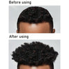 Comparación antes y después de un set de peinado con cabello rizado natural.