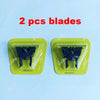 Two replacement blades for a beard shaver trimmer, packaged in yellow plastic containers.