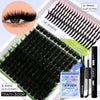 A package of Groinneya DIY spiky lash clusters for bold extensions showing various lash styles and measurements.