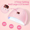 Pink timer setting device with a large LCD screen and options for 30s, 60s, and 90s settings.