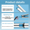 Close-up view of a silver hair styling iron with a rotating line and one-click closing lock.