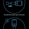 Instructions for using a professional vacuum cupping therapy set, showing steps to connect the suction gun and apply suction.